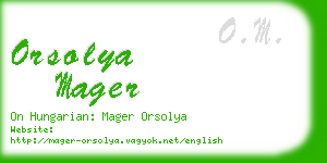 orsolya mager business card